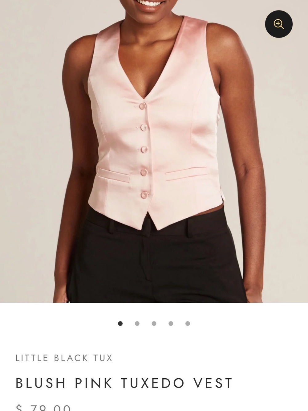 Blush Pink Tuxedo Vest